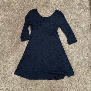 Lush Midnight Blue Lace Dress